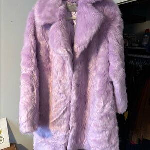 ASOS Lilac Purple Faux Fur Coat